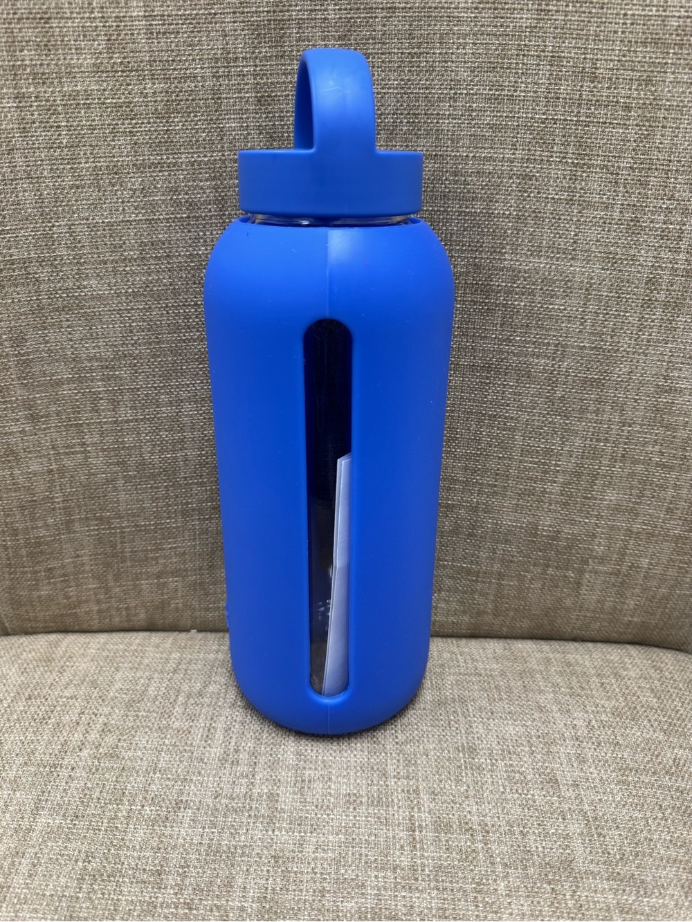 Bink Big Bottle 36oz Cobalt Blue Borosilicate Glass Water Bottle Silicone Sleeve
